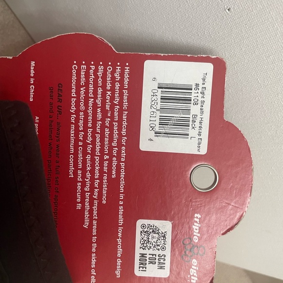 Triple Eight Stealth Hardcap Multi-Sport Elbow Pads with Kevlar 1 Pair Black LG - Picture 3 of 4